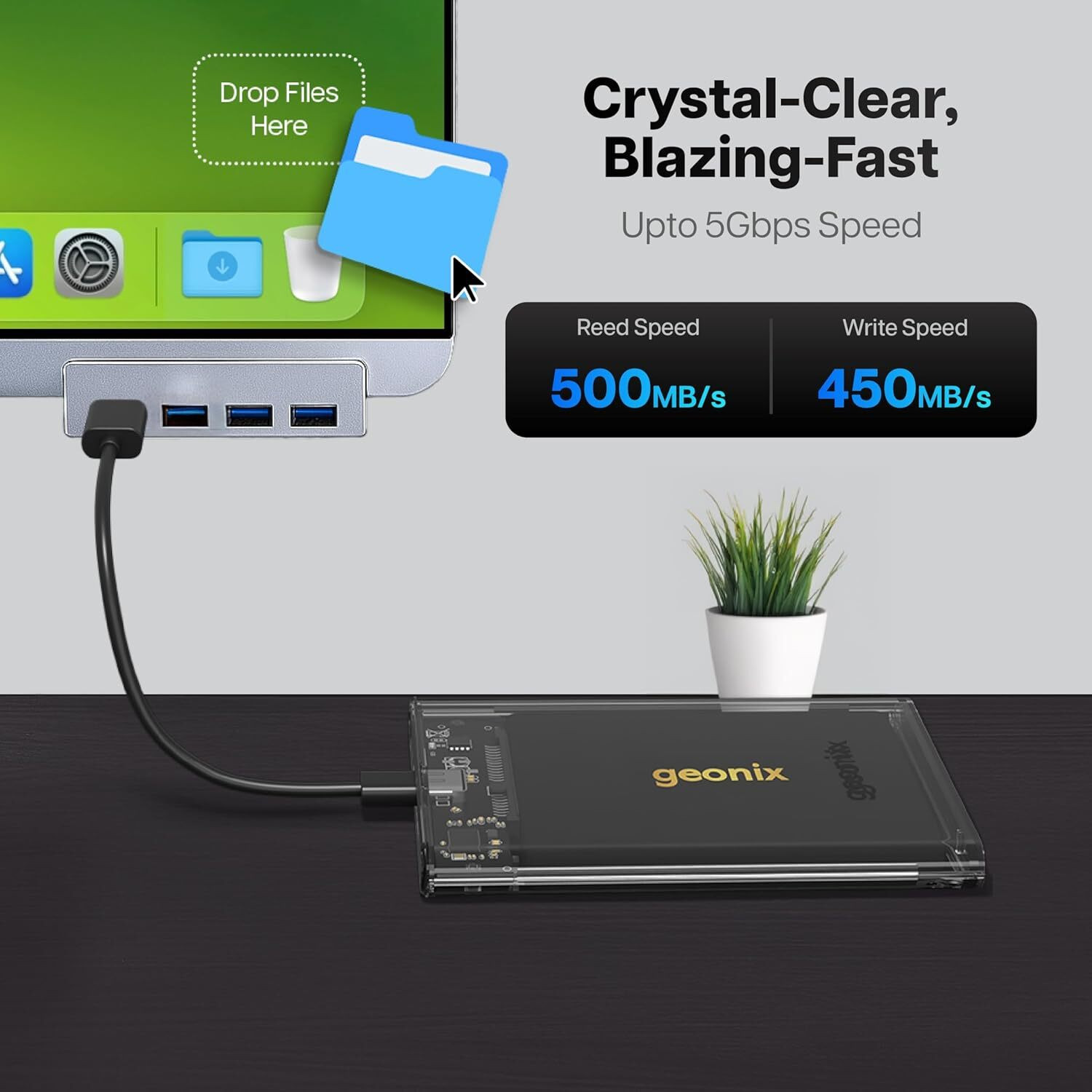 Image of GEONIX LUCID C1 2.5 inch Shock Resistant 2.5-inch SATA External Enclosure