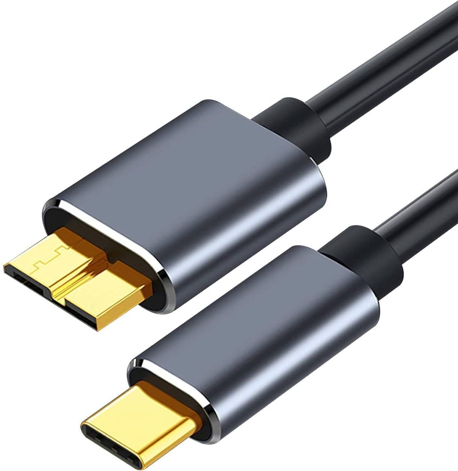 RTS Micro B to USB C Type C Hard Disk Drive Hdd Cables, 50CM Compatible wd seagate 3.5 inch HDD Cable