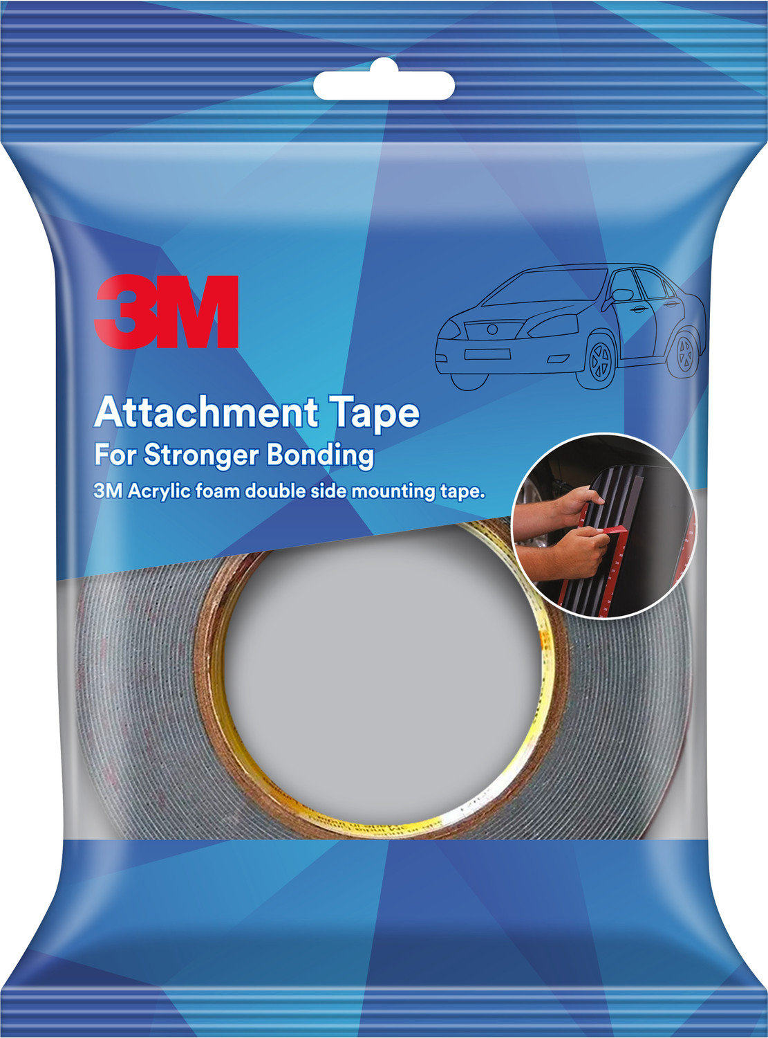 Image of 3M Double-sided Acrylic Foam Attachment Tape 2.4cm X 4M - For Stronger Bonding - Pack of 1 4 m Double-sided Tape