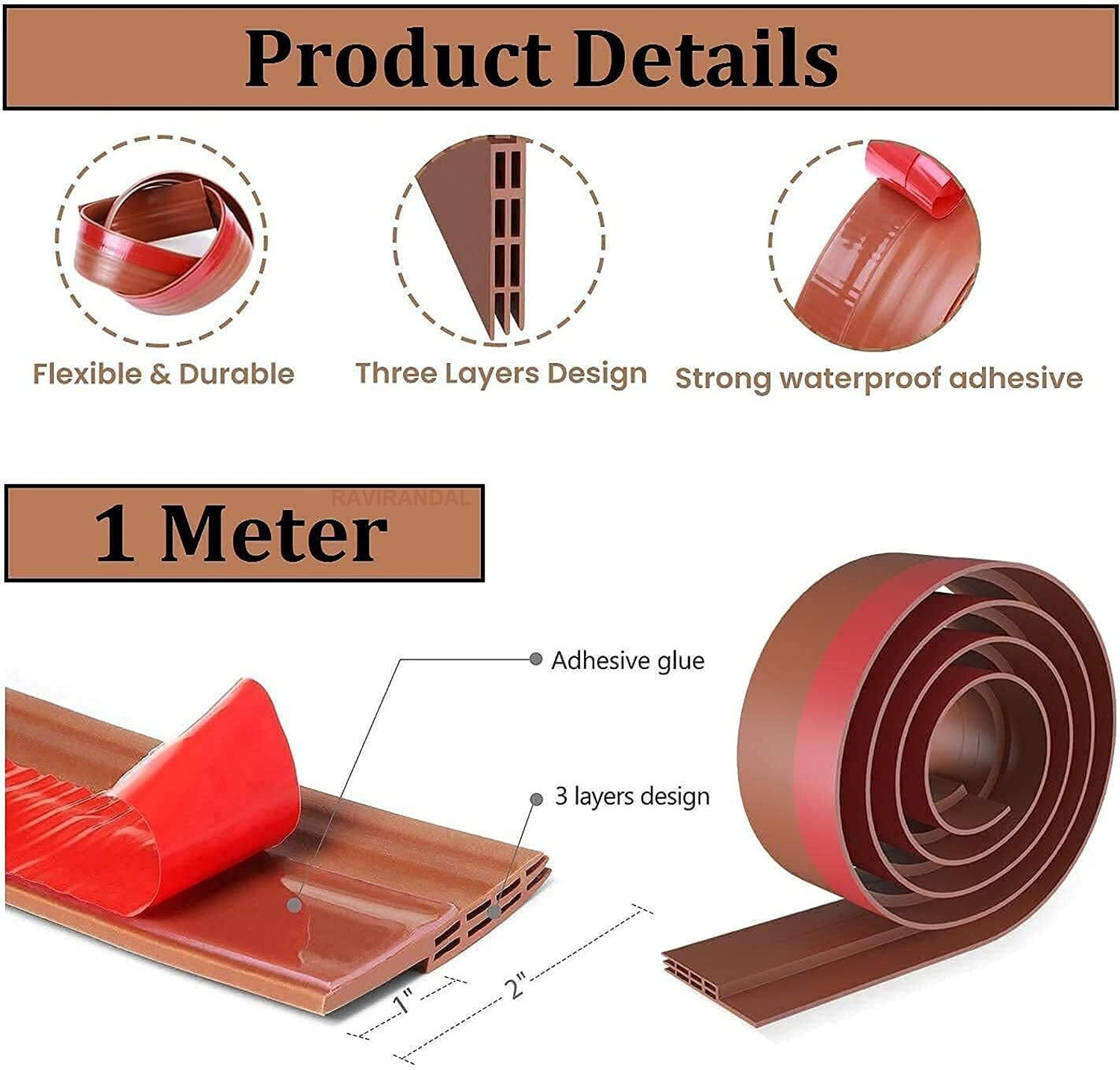 Image of SolinOnline Silicon Door /Window Shield Tape Silicon Door /Window Shield Tape Single Sided Tape (Manual)