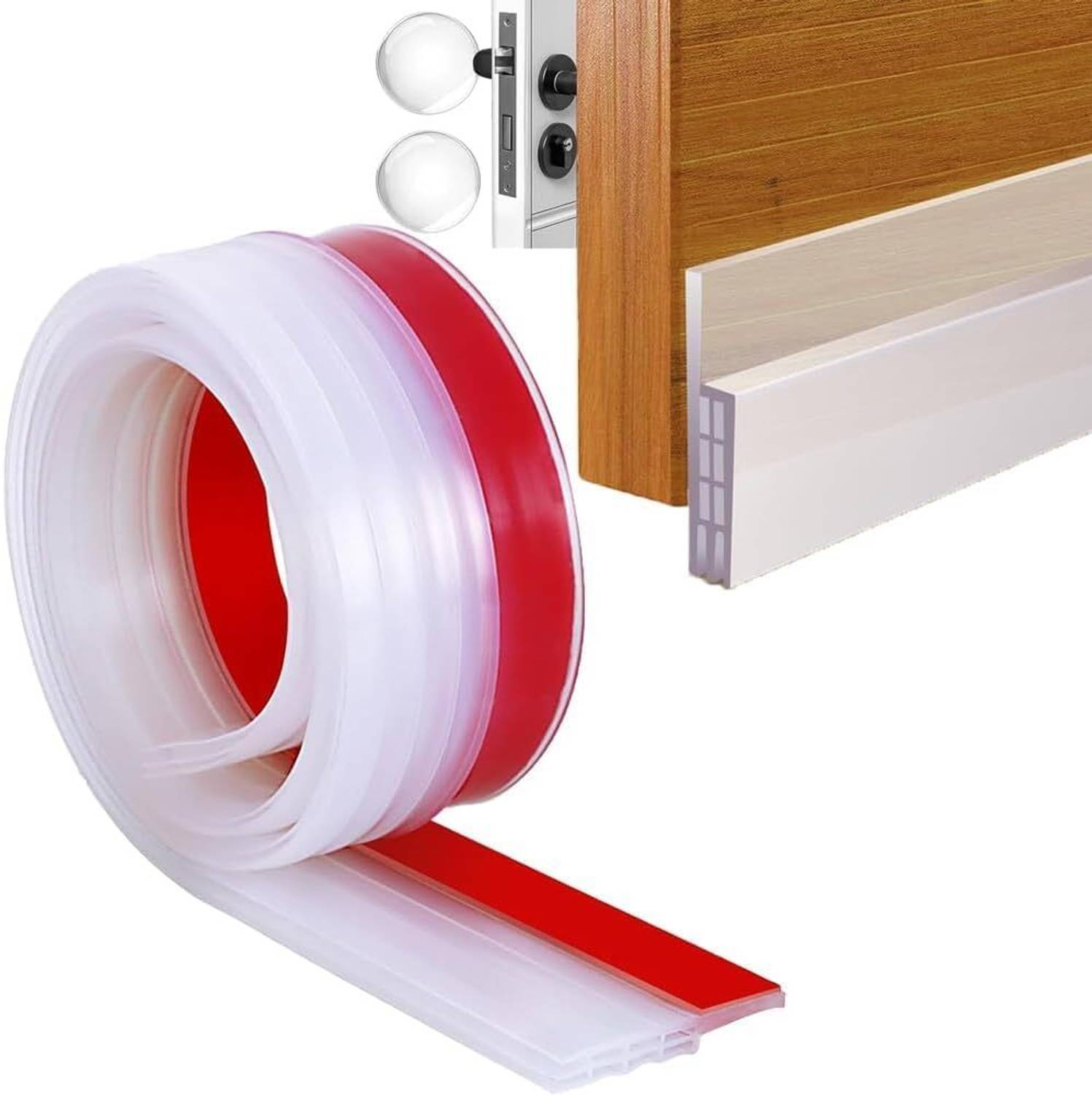 AaruBhakti Transparent Silicone Shield Weatherproofing Strip Door Window Seal Guard Tape Transparent Anti Cockroach Insect Bugs Stopper Door Bottom Seal Adhesive Tape Door Mounted Door Stopper