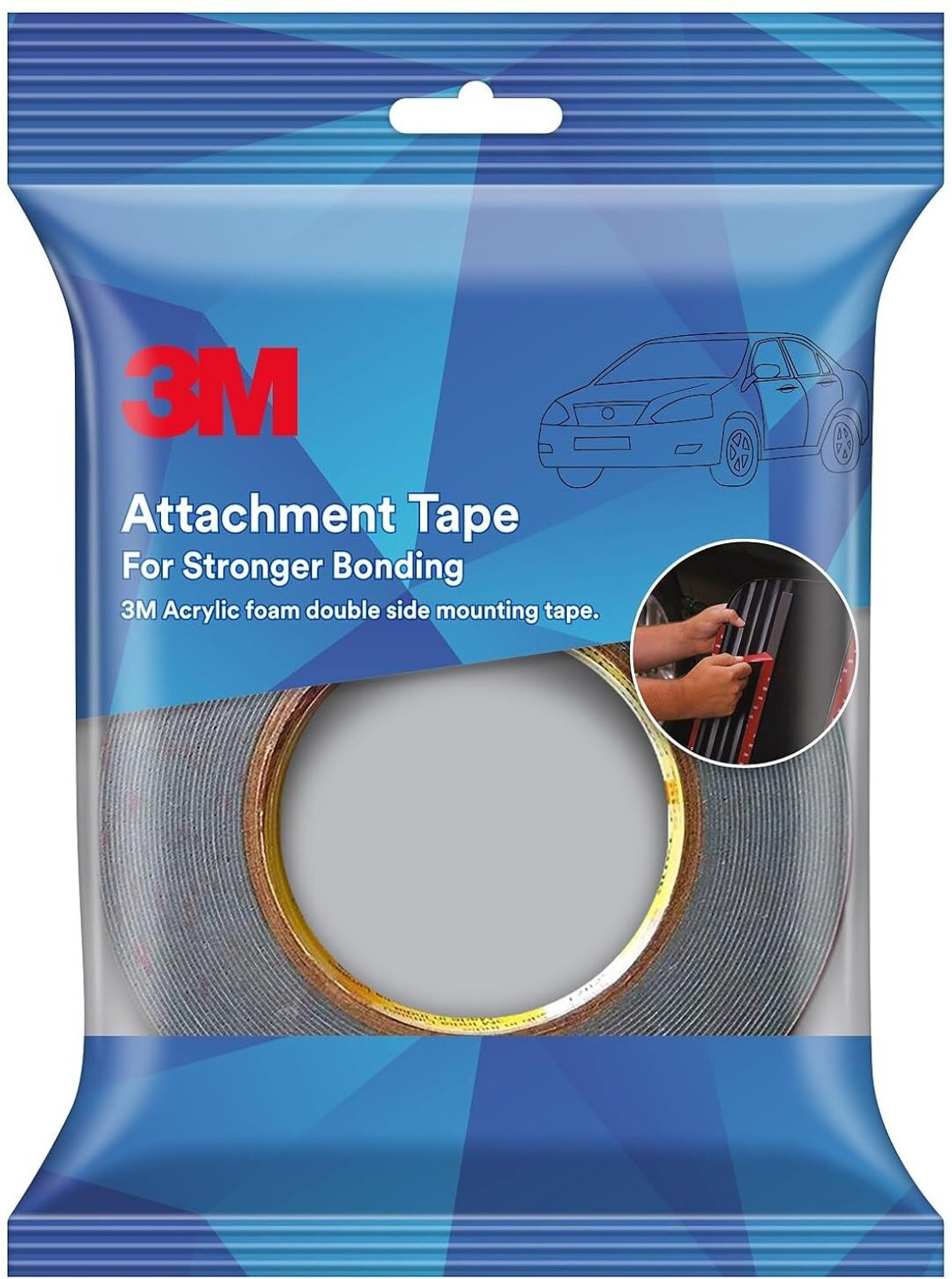 Image of 3M Double-sided Attachment Tape 1.2cmx4M , 4 m Double-sided Tape (Pack of 2) 4 m Double-sided Tape