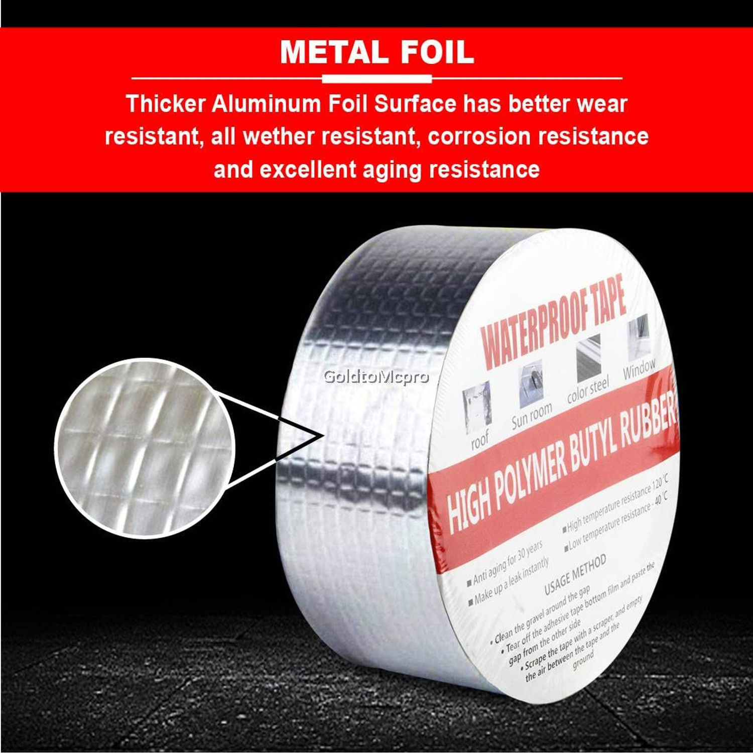 Image of SIDGO Super Waterproof Tape For Leakage Repair Pipe Duct Adhesive Sealant Heavy Tape 5 m Butyl Tape (Silver Pack of 1)