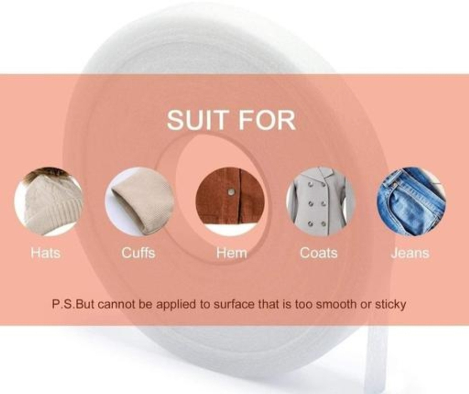 Image of Fashion Club Rivil Civil Fabric Fusing Tape (White)12mm,0.5 inch Accessory Tape Dot