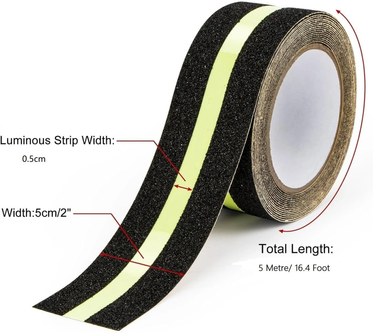Image of Traxloxter Anti Slip Tape for Stairs & Bathroom | Waterproof Non Skid Grip 5m 5 m Anti Slip Tape