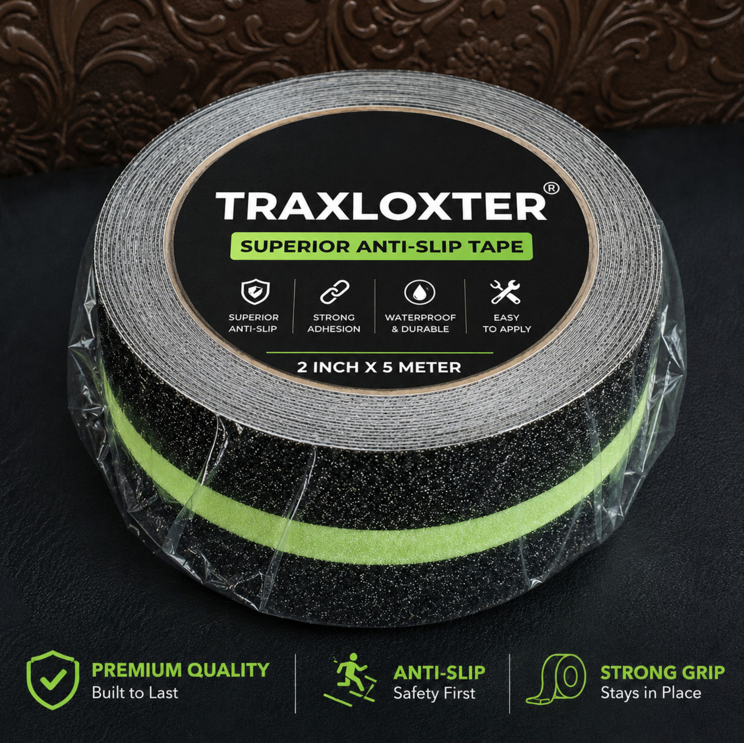 Image of Traxloxter Anti Slip Tape for Stairs & Bathroom | Waterproof Non Skid Grip 5m 5 m Anti Slip Tape