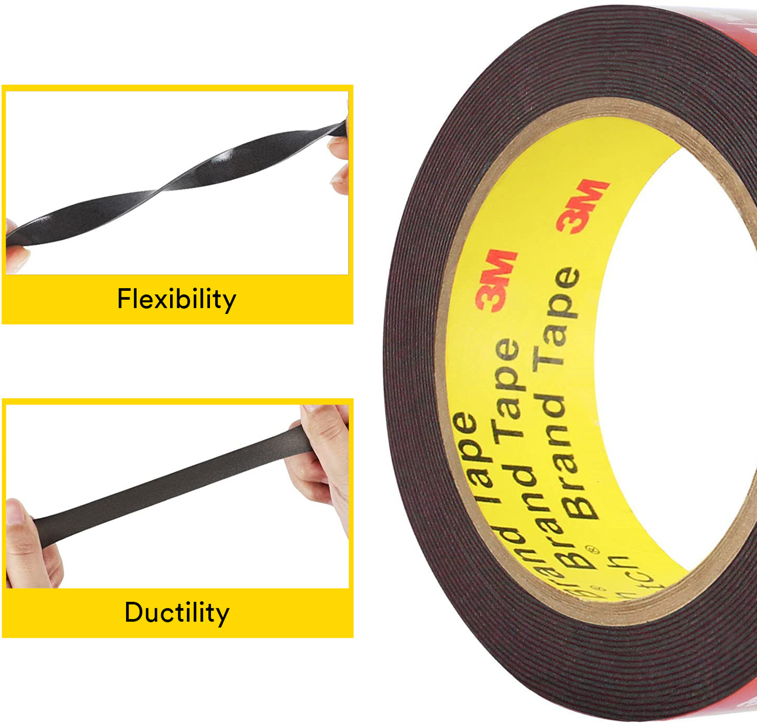 Image of 3M Double-sided Acrylic Foam Attachment Tape 2.4cm X 4M - For Stronger Bonding - Pack of 1 4 m Double-sided Tape