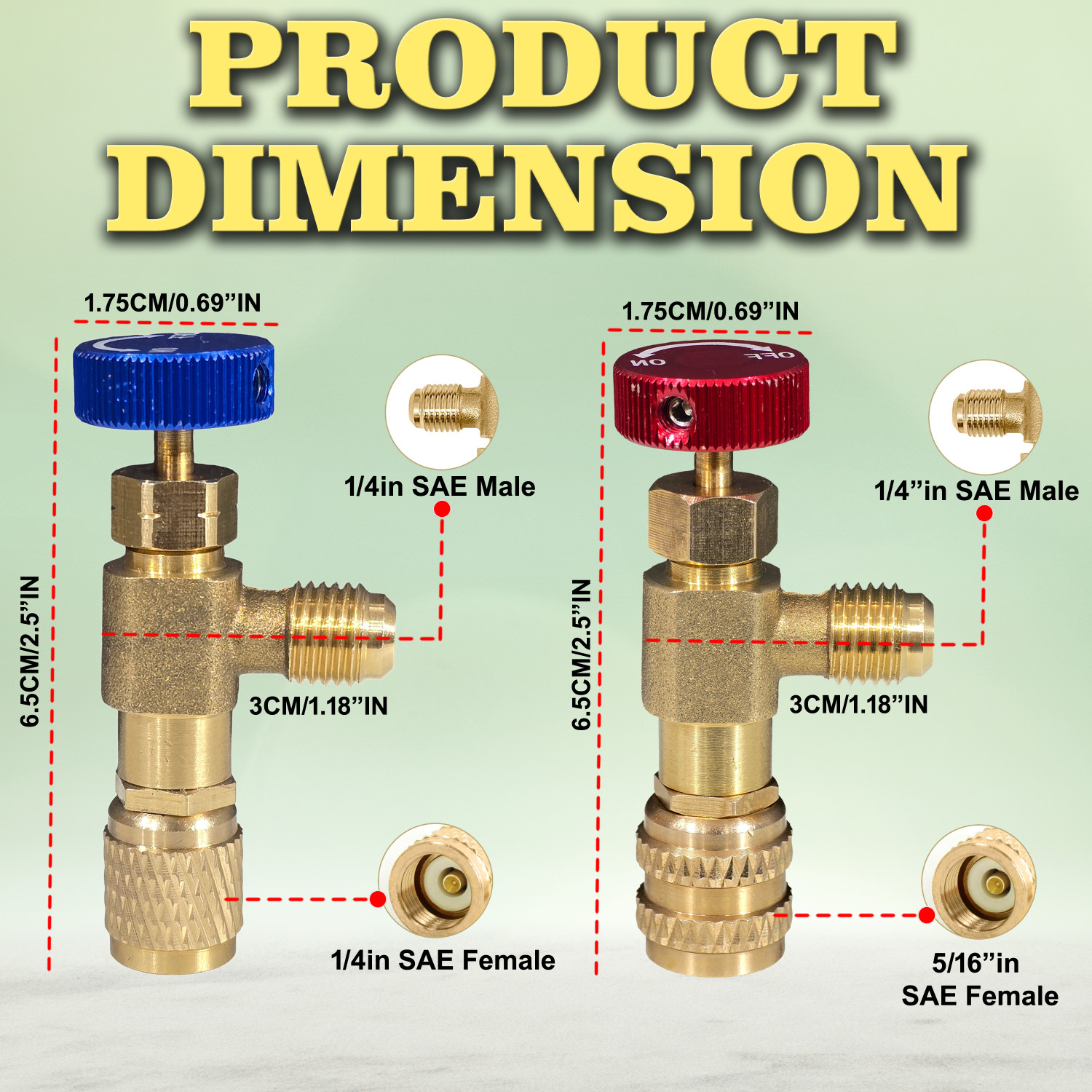 Image of Digital Craft R22 /R134 /R410 Refrigerant Safety Valve Adapter with Flow Control for AC HVAC Use Ball Valves