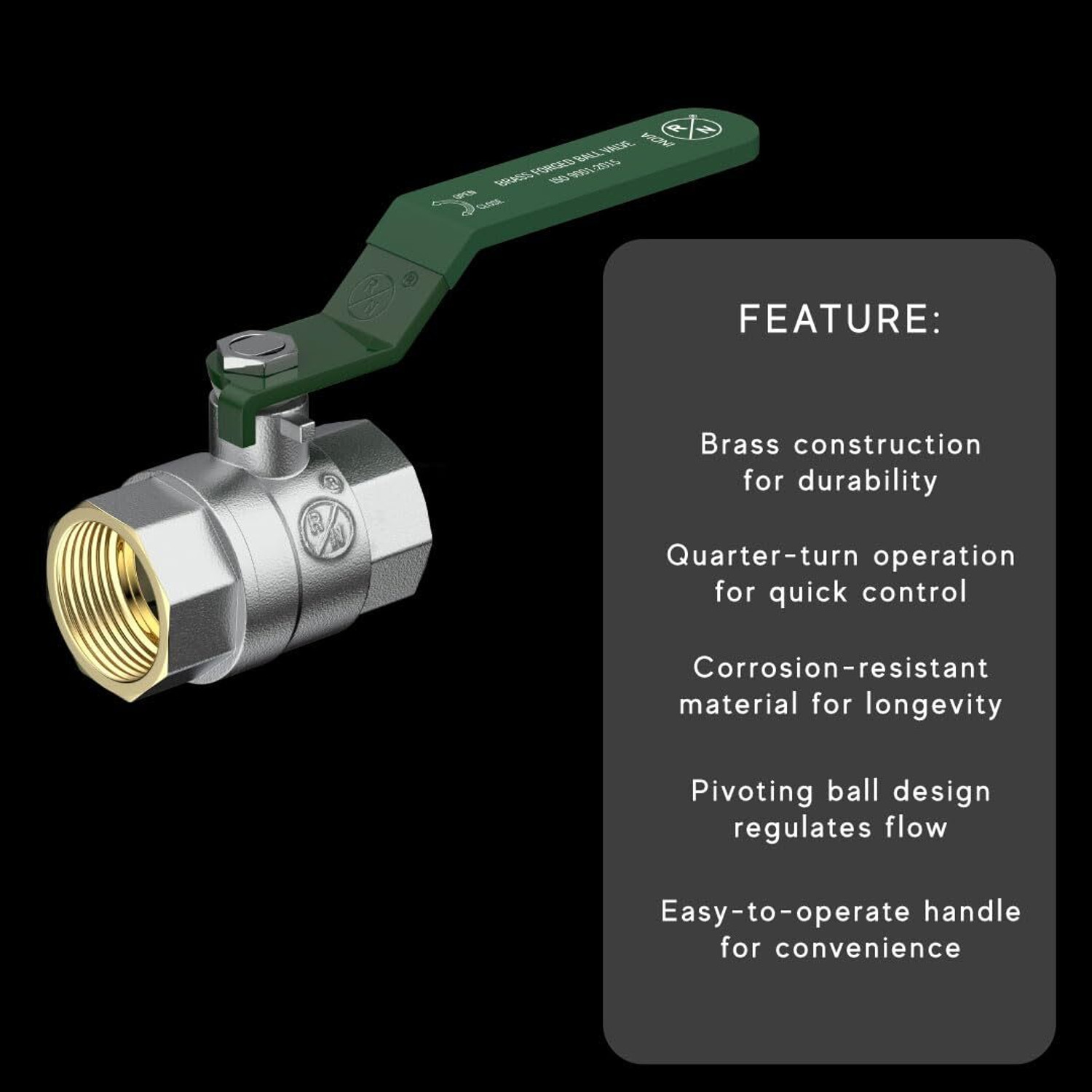 Image of RN Forged Brass, Nickel Plated 2 ART-4000 25MM(1 inch) Ball Valves