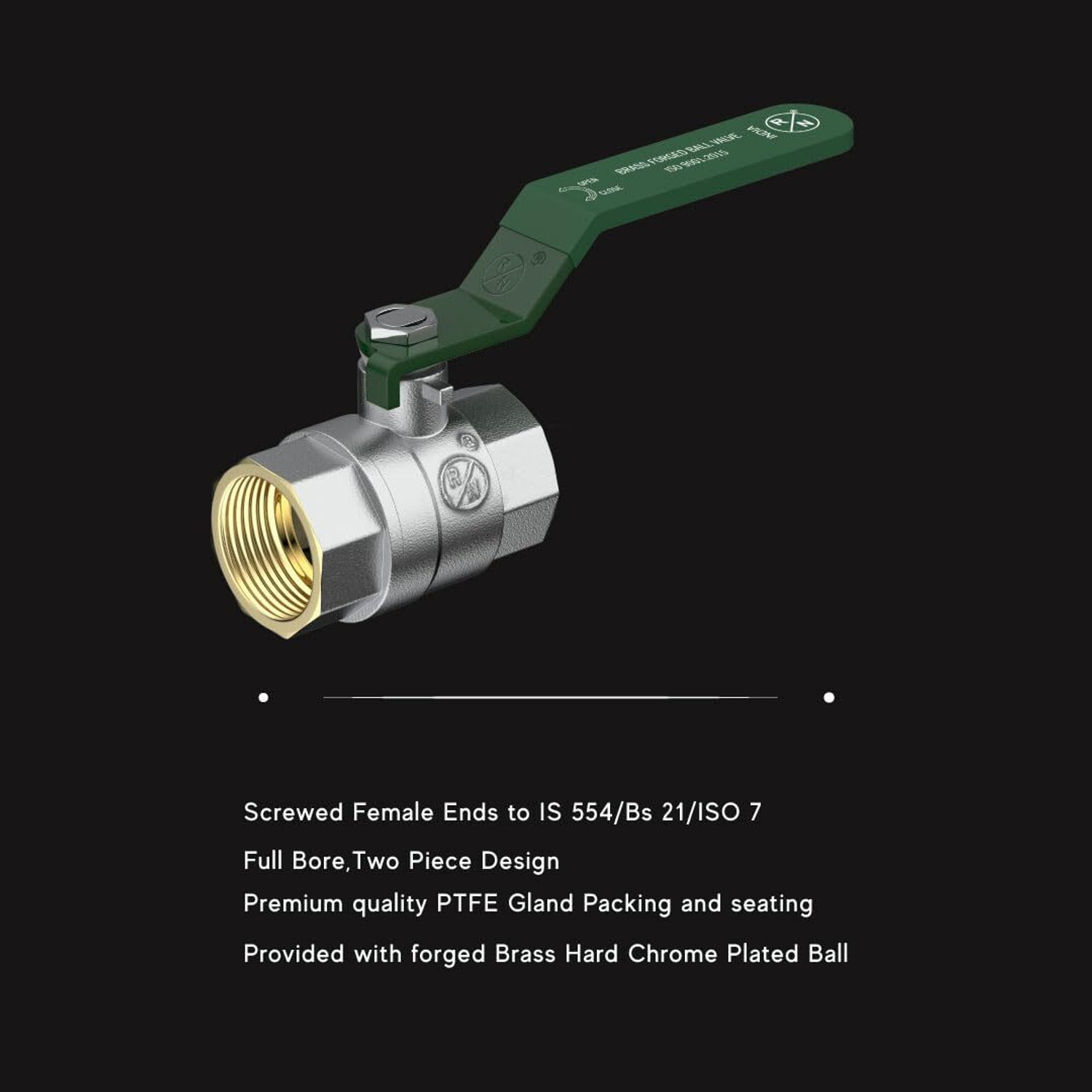 Image of RN Forged Brass, Nickel Plated 2 ART-4000 25MM(1 inch) Ball Valves