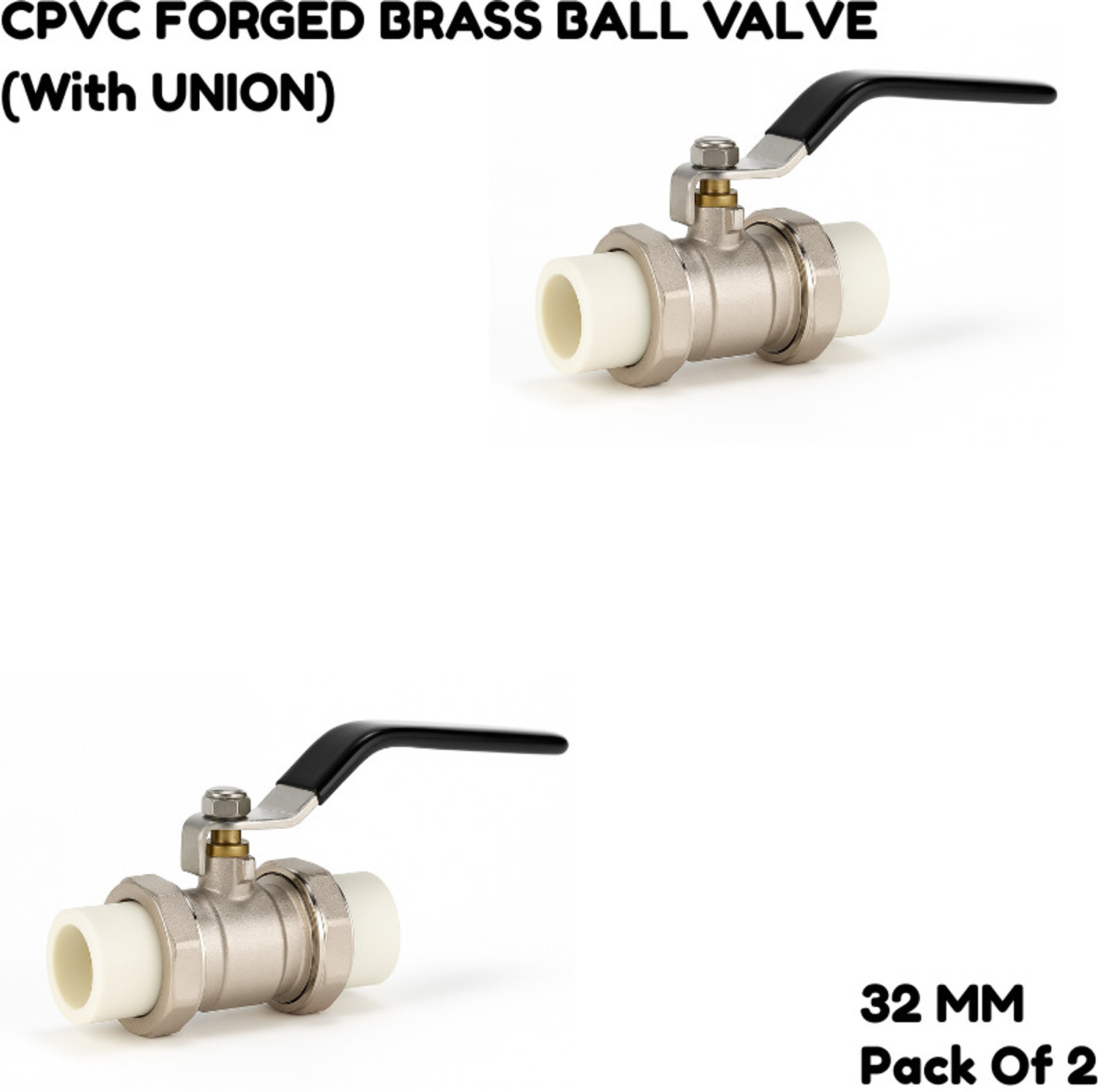 Image of utc CPVC Forged BRASS Ball Valve | Rust-Proof, Leak-Proof Fitting | 32 MM ( 2 Units) Ball Valves