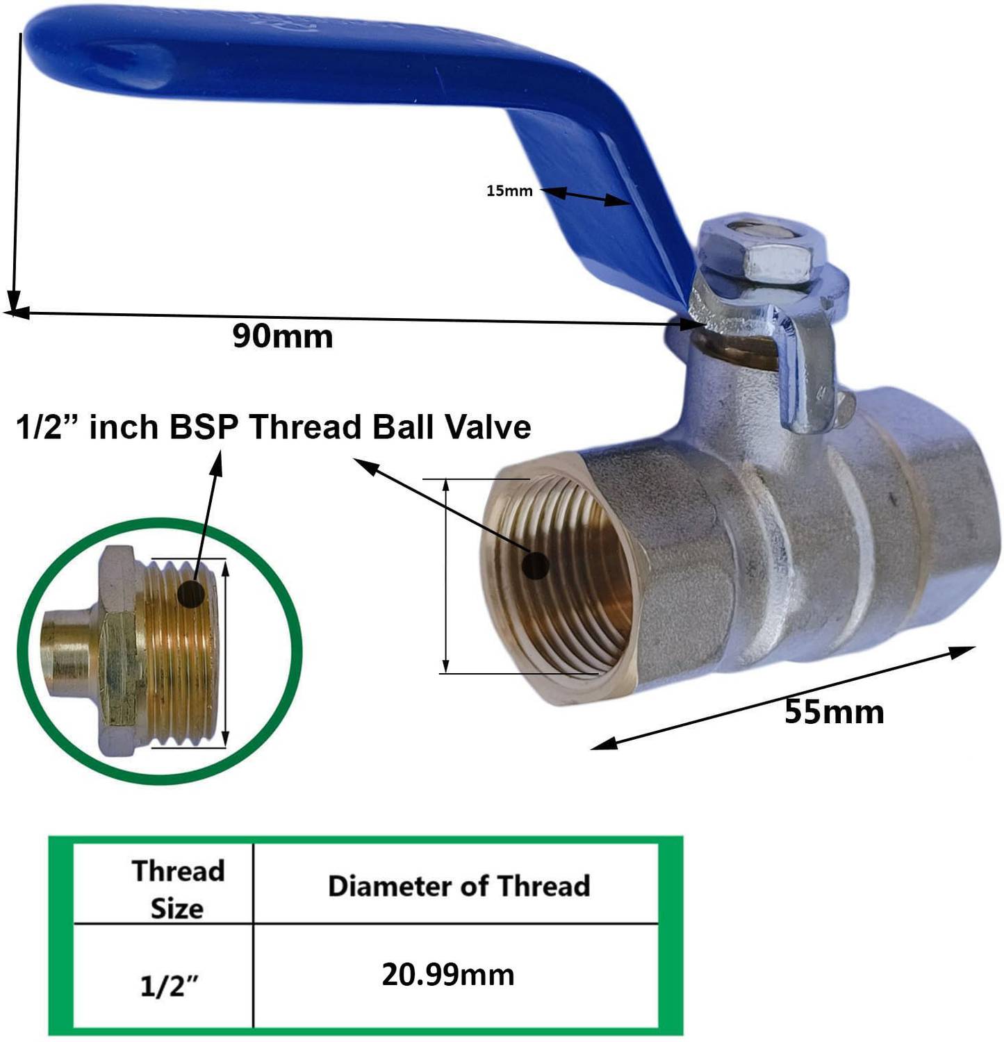ESEKSAFAR 1/2inch Brass Ball Valve Set - Image 3