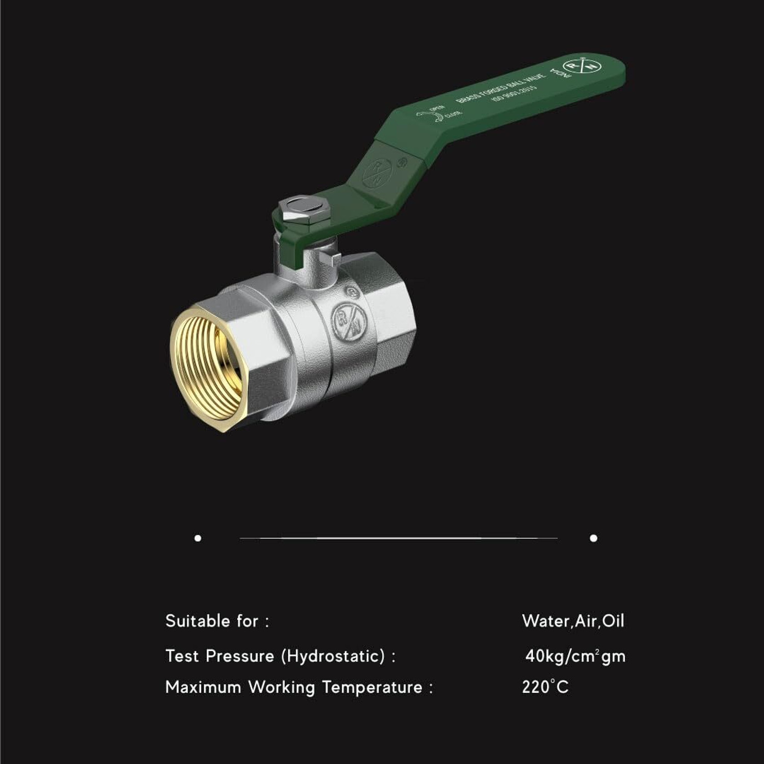 Image of RN Forged Brass, Nickel Plated 2 ART-4000 25MM(1 inch) Ball Valves
