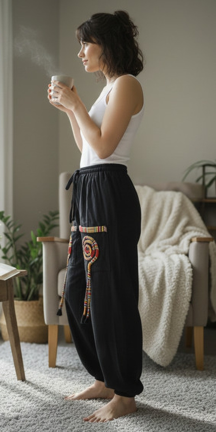 Image of SR Collection Solid Cotton Men & Women Harem Pants