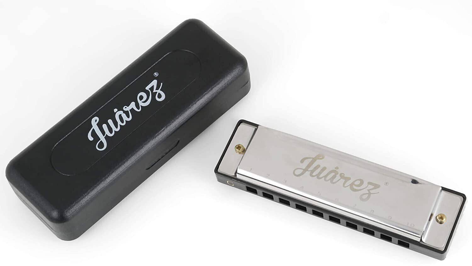 Juarez C Key 10 Hole 20 Tone Harmonica with Case - Image 3