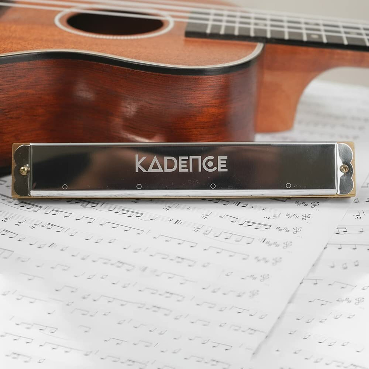 Image of KADENCE Tremolo Harmonica Key of C, 24 Holes Mouth Organ for Adults and Professionals (SILVER)