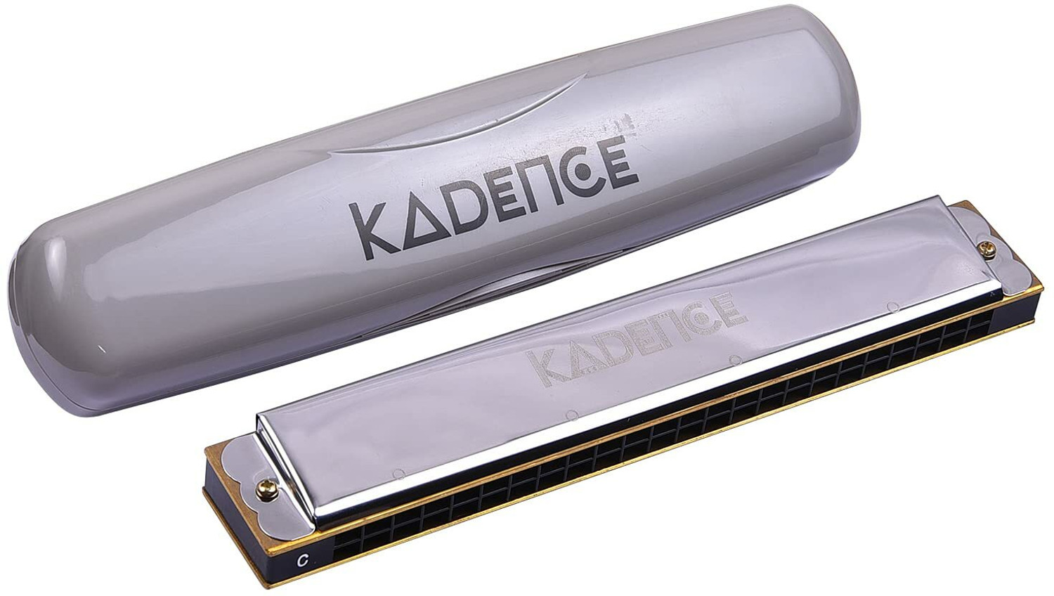 Image of KADENCE Tremolo Harmonica Key of C, 24 Holes Mouth Organ for Adults and Professionals (SILVER)