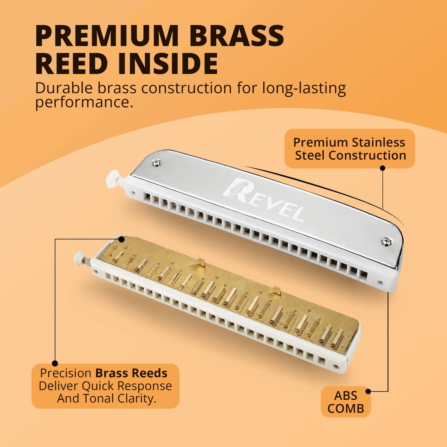 REVEL RVL-HA24SCS Harmonica Silver - Image 4
