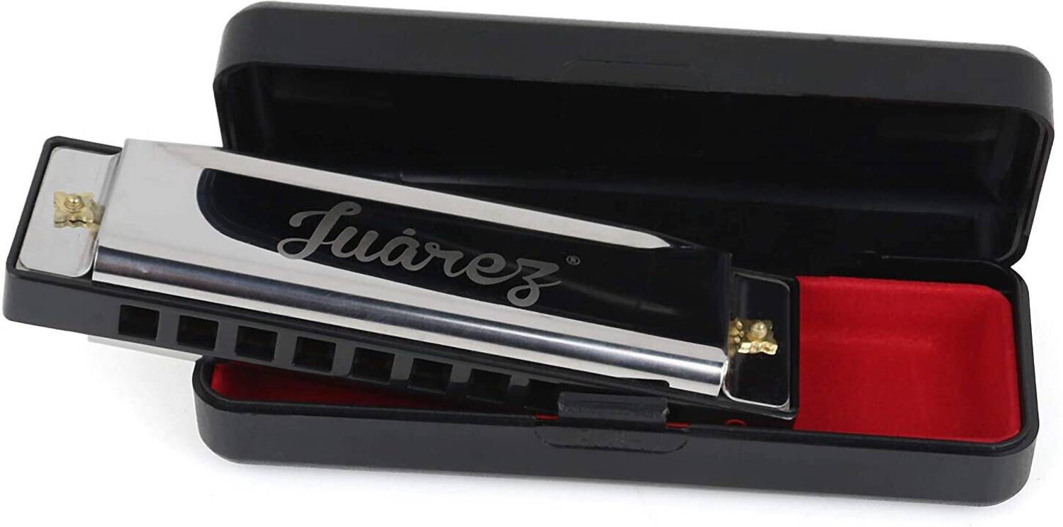 Juarez C Key 10 Hole 20 Tone Harmonica with Case - Image 2