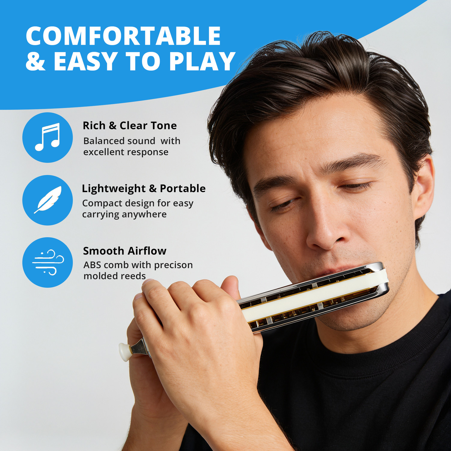 Image of Arctic AR-HA24SCS | 24-Hole C Scale Chromatic Harmonica with Scale Changer, Mouth Organ