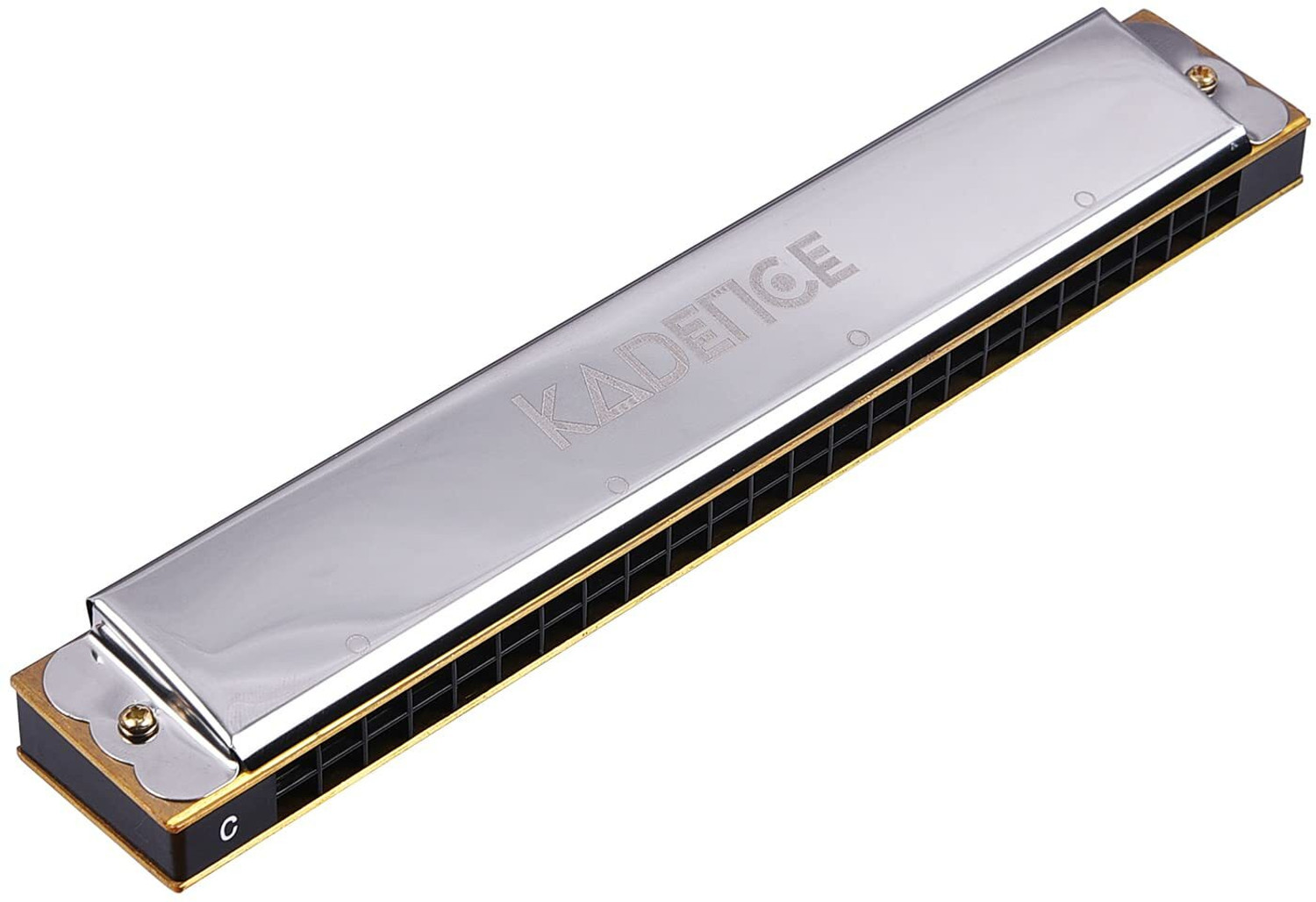 Image of KADENCE Tremolo Harmonica Key of C, 24 Holes Mouth Organ for Adults and Professionals (SILVER)
