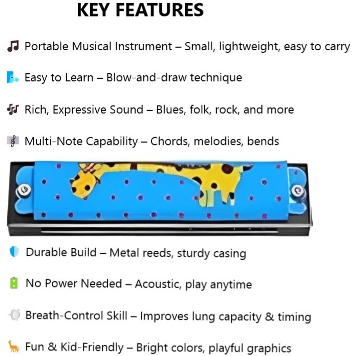 Image of HK Sports Mouth Organ Harmonica 32 holes for Children kids