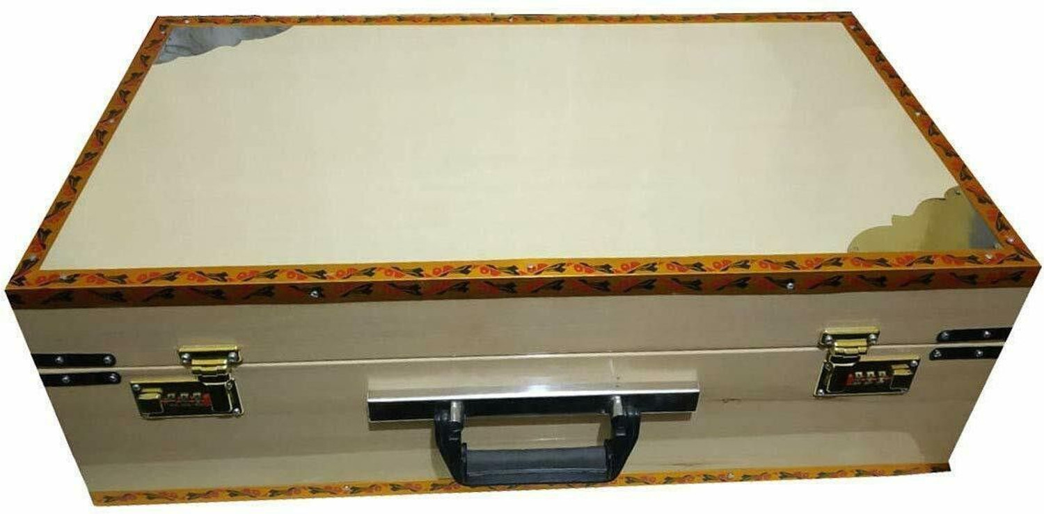 Image of Naad Indian Calcutta Premium Portable Harmonium Standard 3 1 /2 Octave Double 2 Reed Set With Bag 3.5 Octave Hand Pumped Harmonium