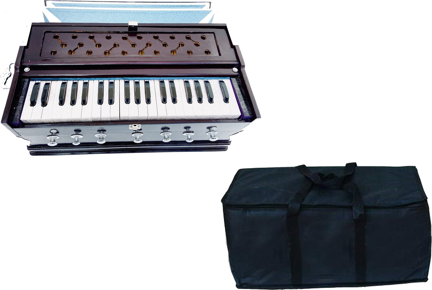 Image of SG MUSICAL 7 Stopper 39 Keys Harmonium With Bag 3.2 Octave Hand Pumped Harmonium