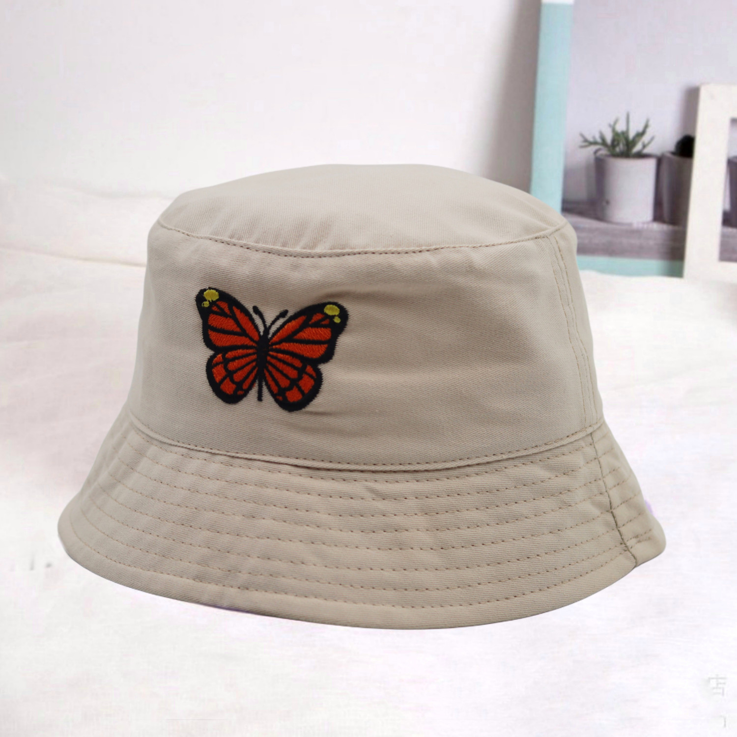Image of Mr Rabbit butterfly cotton summer packable beach, traveling, cute bucket hat for women