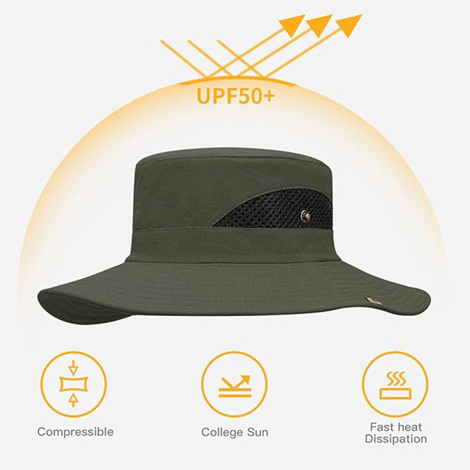 Image of HSR Stylish Summer Sun Protection Round Hat Cap for Men Women, UV Protection