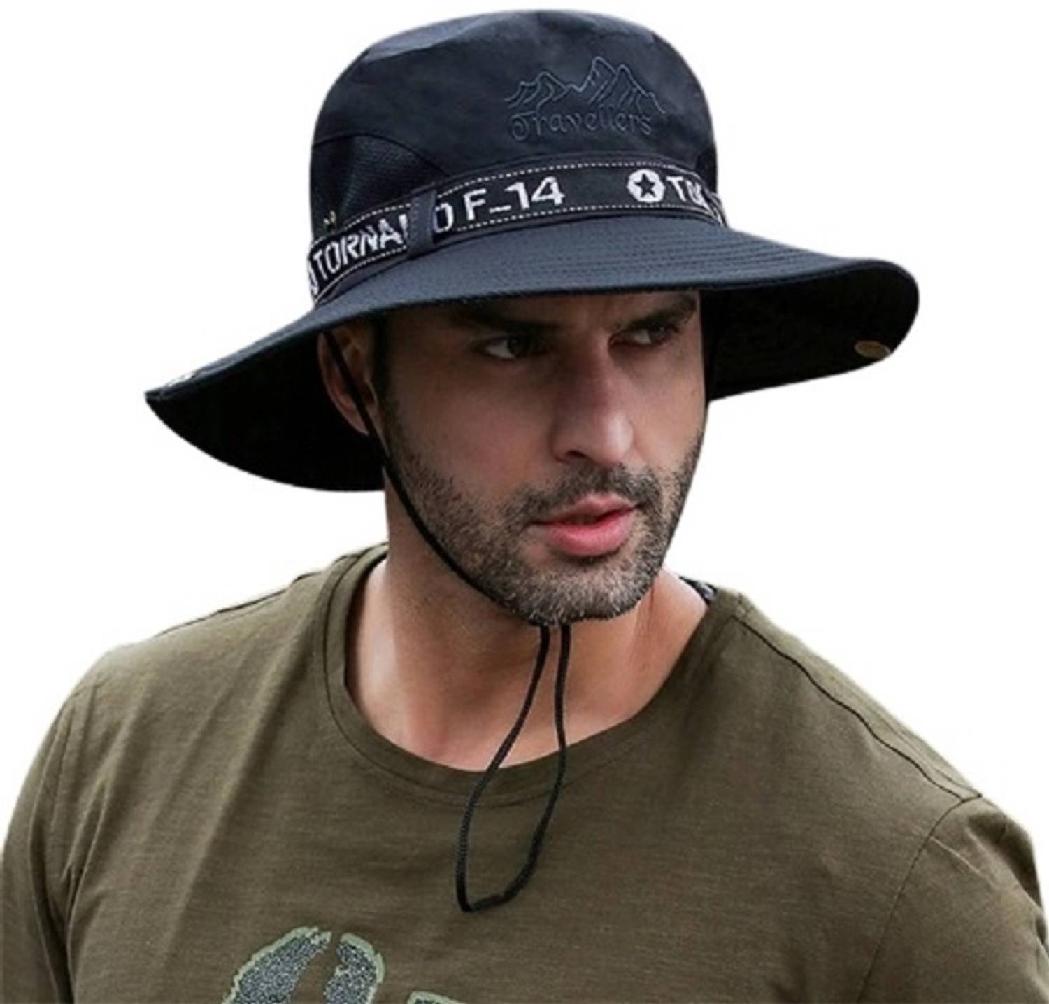 AlexVyan Round Hats Wide Brim Summer Cap UV Protection Breathable Beach Sun Hat Cap.