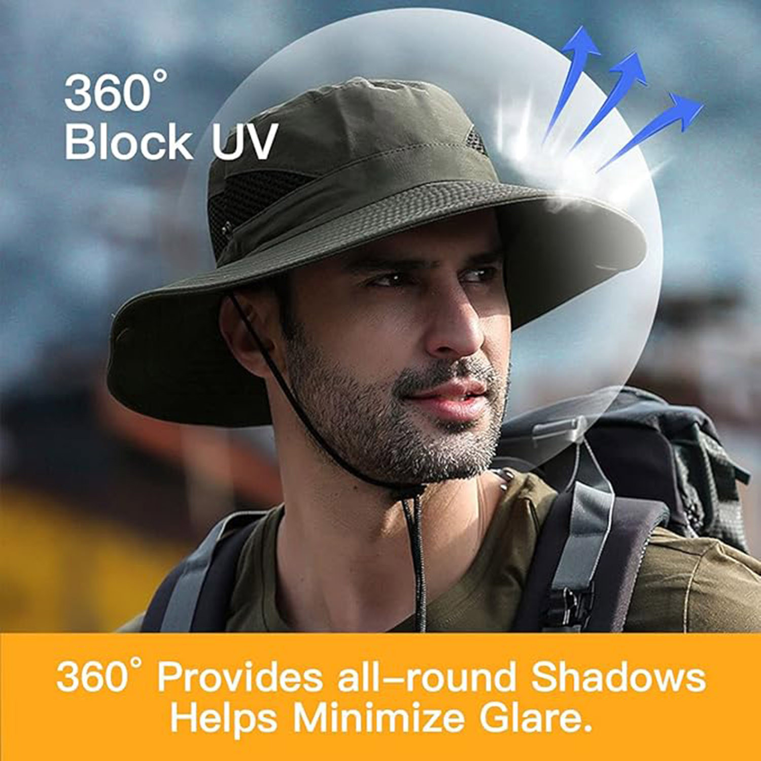 Image of HSR Stylish Summer Sun Protection Round Hat Cap for Men Women, UV Protection