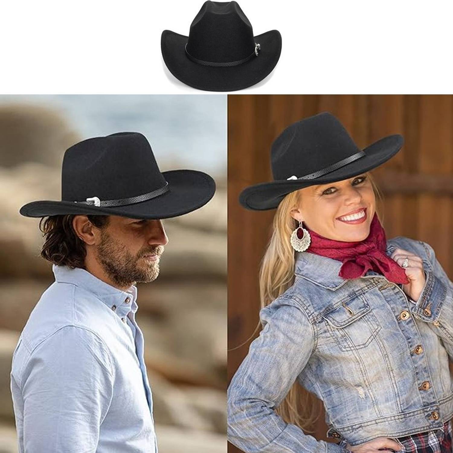 SERPLEX Cowboy Hat Black Pack of 1 - Image 4