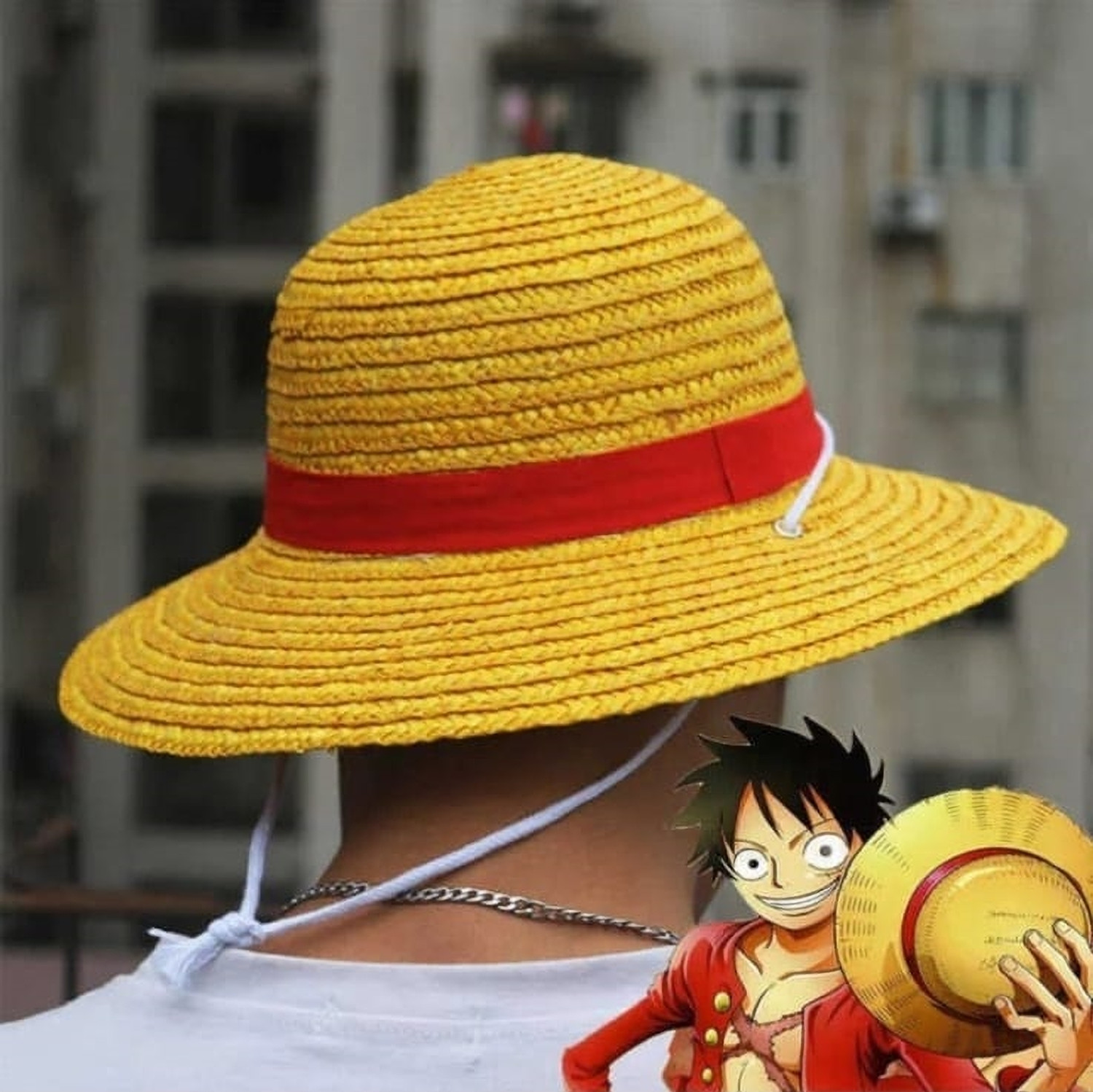 Image of World Gift Mart Cosplay Straw Cap Anime Luffy Flat Hats Cartoon Props Sun Hat