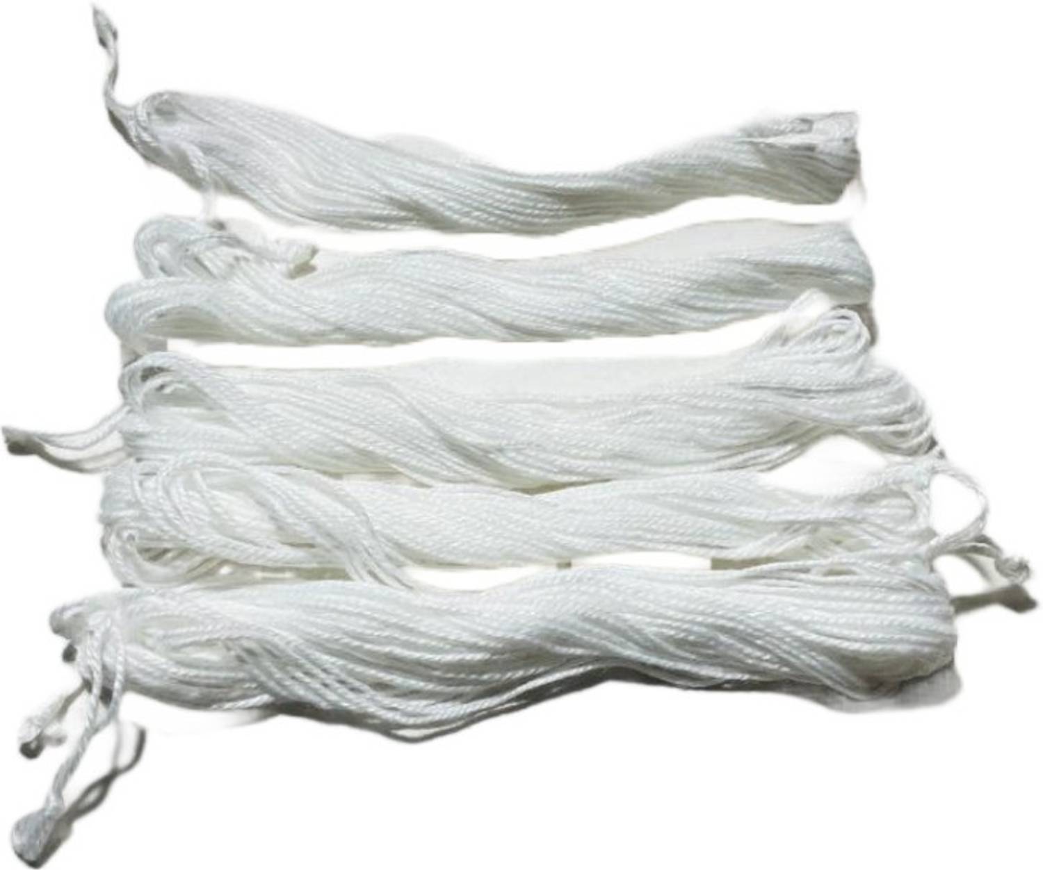 anilStore Pack of 5 White Cotton Long Janau for Pooja /Janeu with Red Chandan Tilak Free Thread Pick