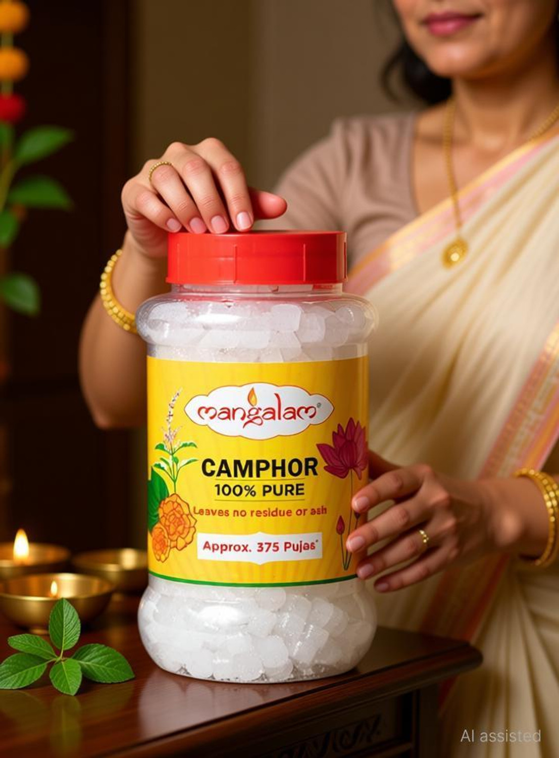 Image of MANGALAM Camphor Tablet 250g Jar - Pack of 1