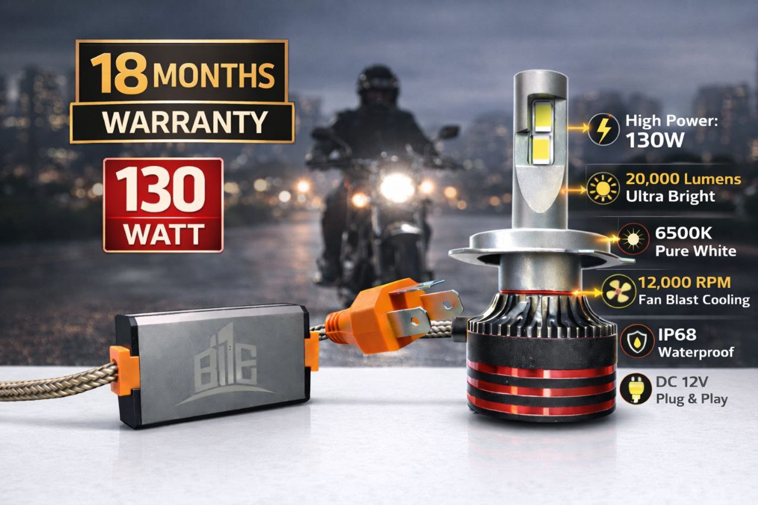 Image of BME LED Headlight for Universal For Bike