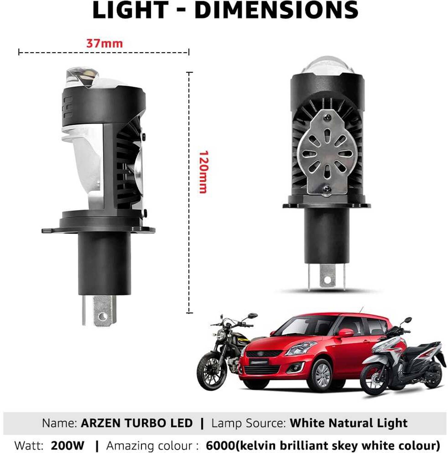 ARZER HID Headlight for Bike, Car - Image 2