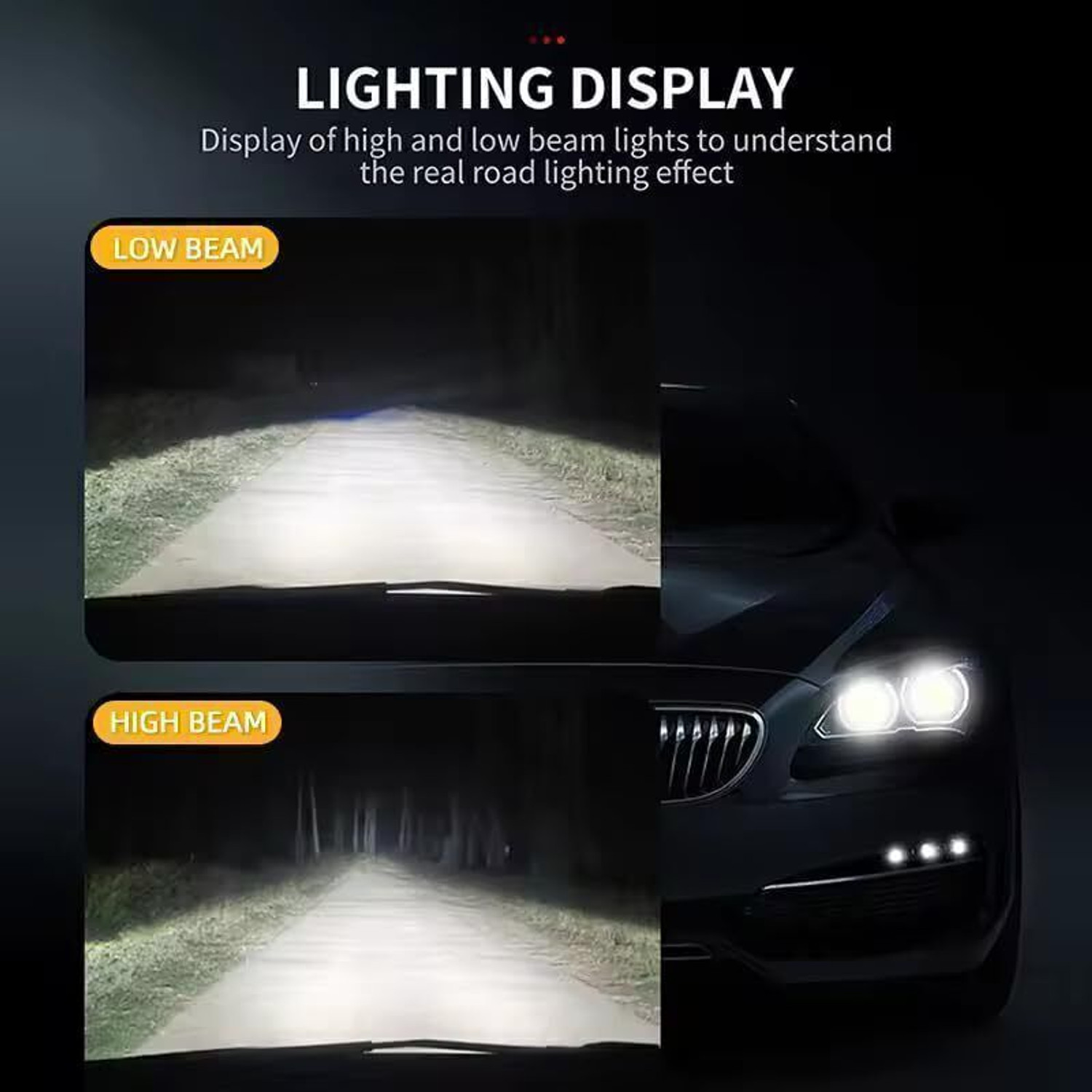 Image of Audio Wheels LED Headlight for Hyundai, Volkswagen, Skoda, Tata, Mahindra, Nissan, Renault, Ford Verna, i20, Polo, Rapid, Terrano, Duster, Ecosport
