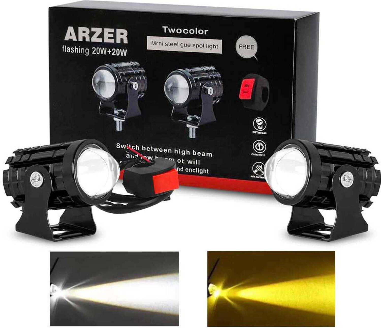 ARZER LED Fog Light for Universal For Bike, Universal For Car