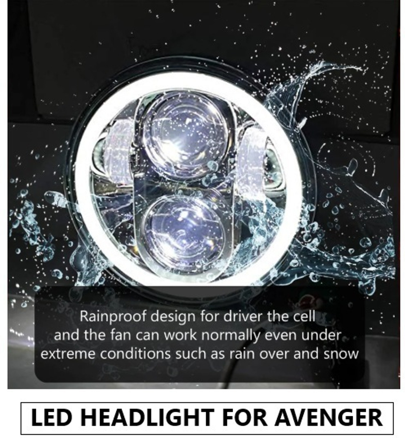 Image of AOWBIKES LED Headlight for Bajaj Avenger, Avenger 200, Avenger 220