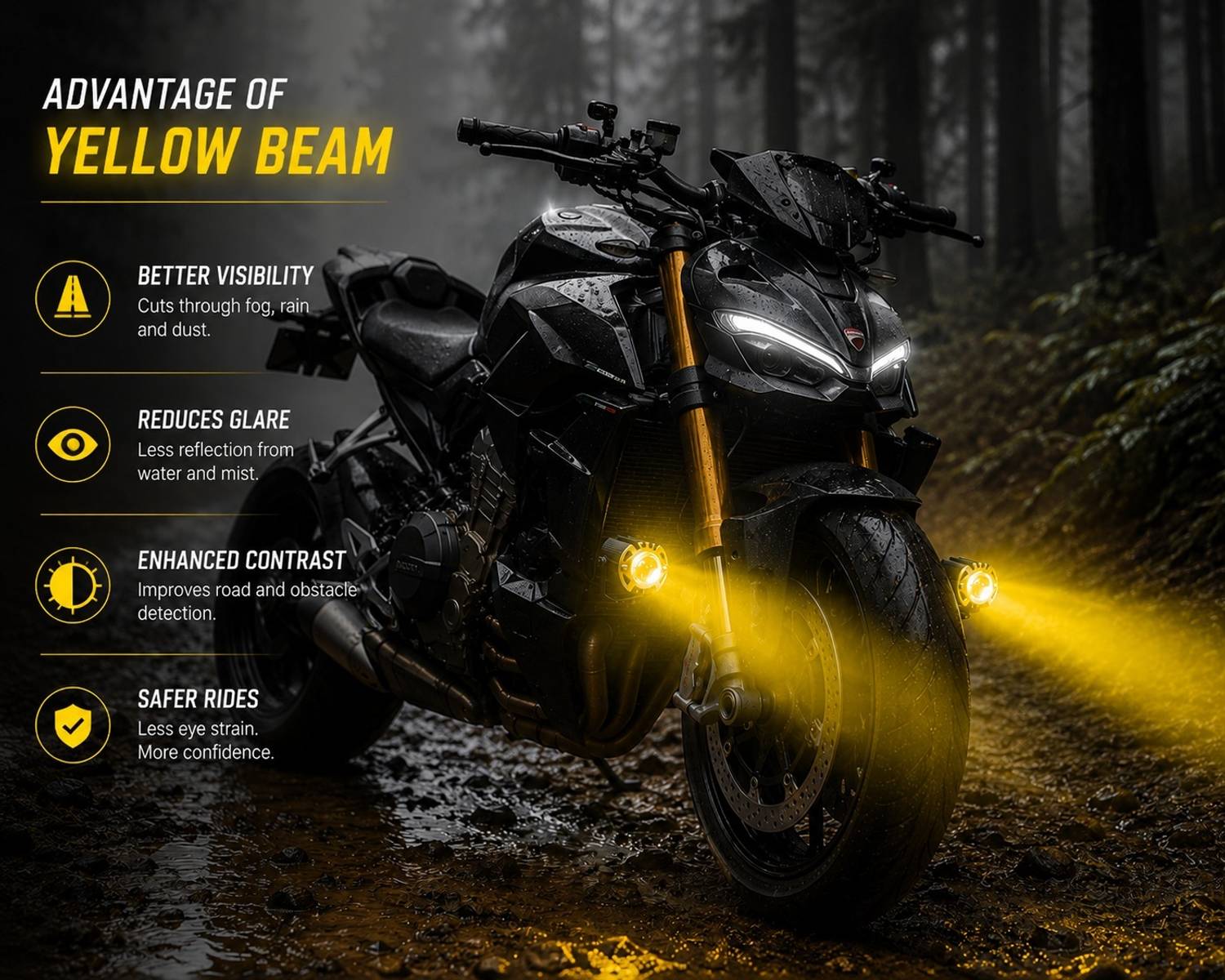 automunk LED Fog Light for Universal Bike - Image 3
