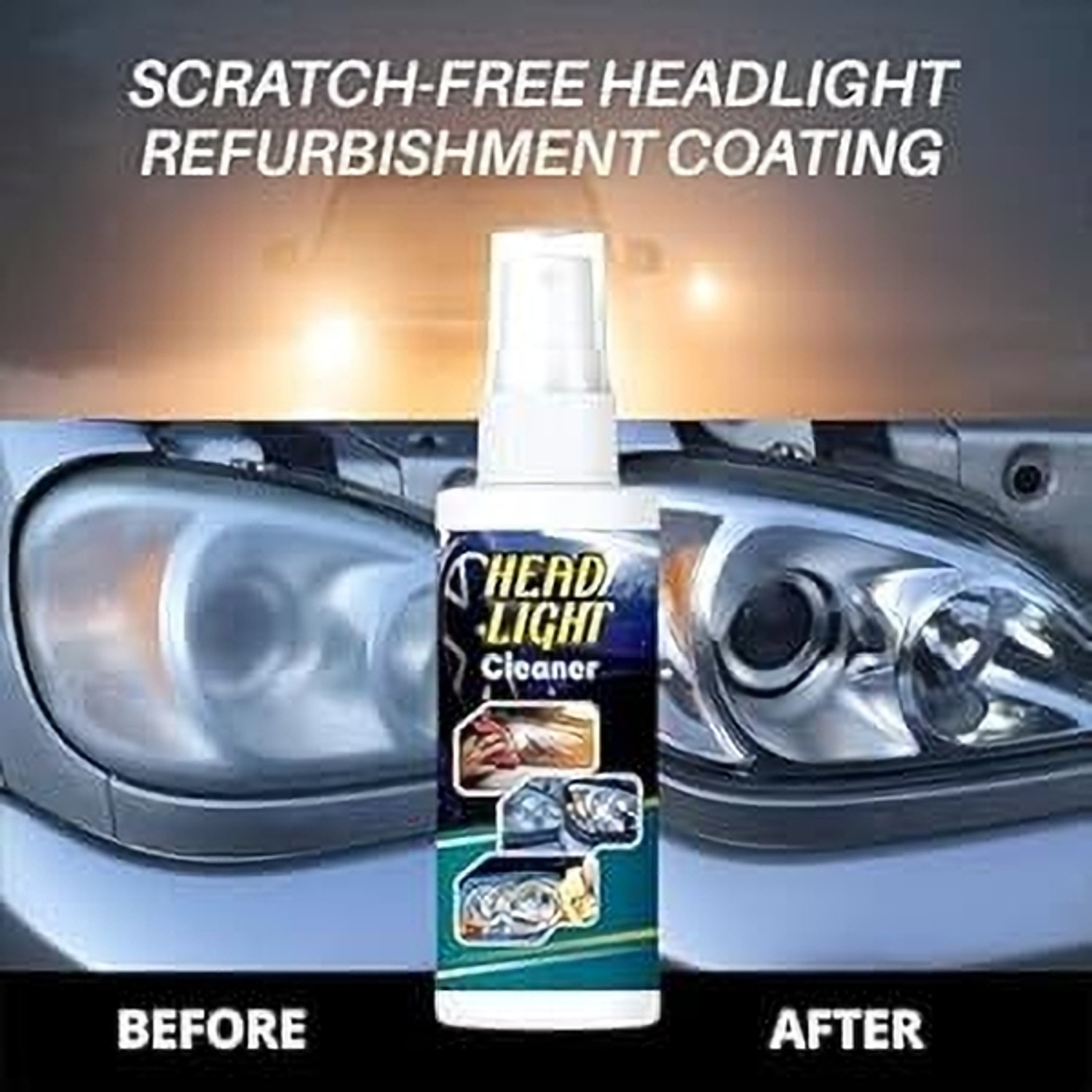 Image of SCENTORA Headlight Restoration Liquid for Car & Bike - Clean, Polish & Protect Headlight Cleaning Kit