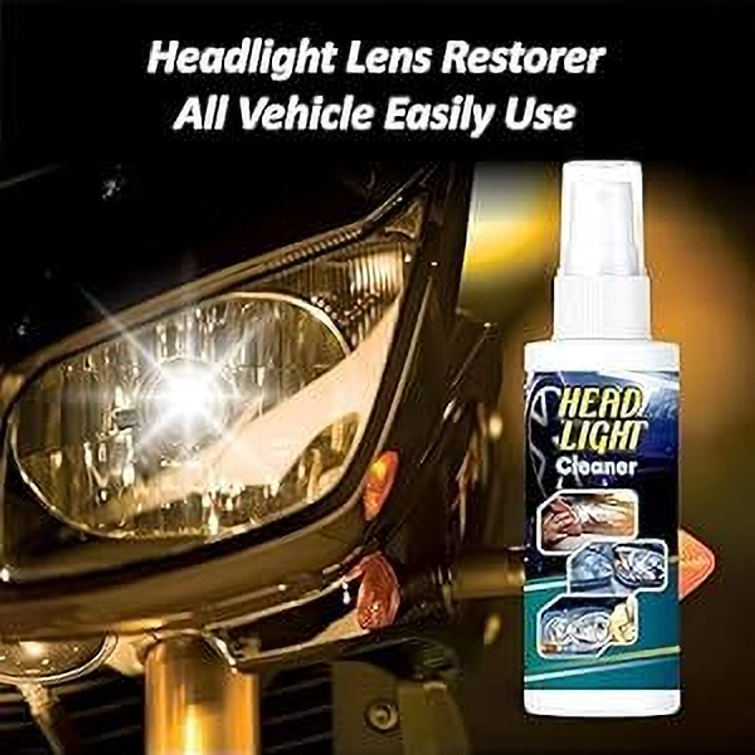 Image of SCENTORA Headlight Restoration Liquid for Car & Bike - Clean, Polish & Protect Headlight Cleaning Kit