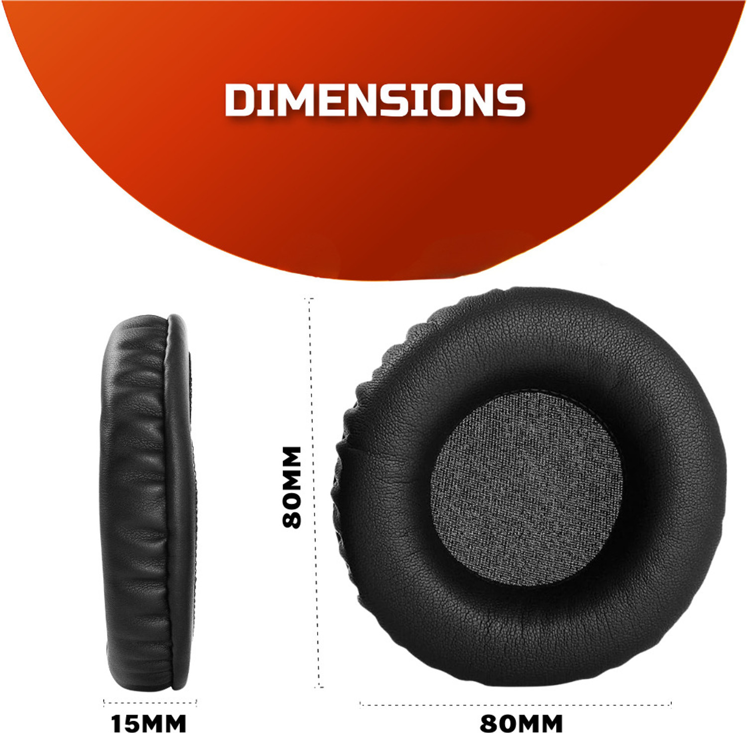 Image of Crysendo 80mm Headphone Cushion for Skullcandy Hesh 2 | Soft Ear Pads Cover Over The Ear Headphone Cushion (Pack of 1, Black)