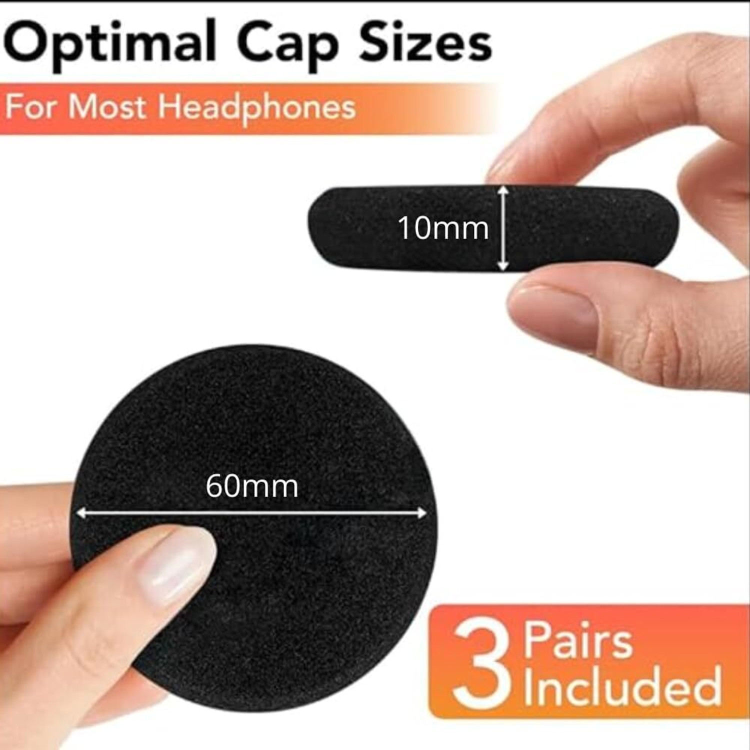 Image of Crysendo Headphone Cushion for Plant-ronics C320-M / 60mm | 10mm Extra Thick Replacement Over The Ear Headphone Cushion