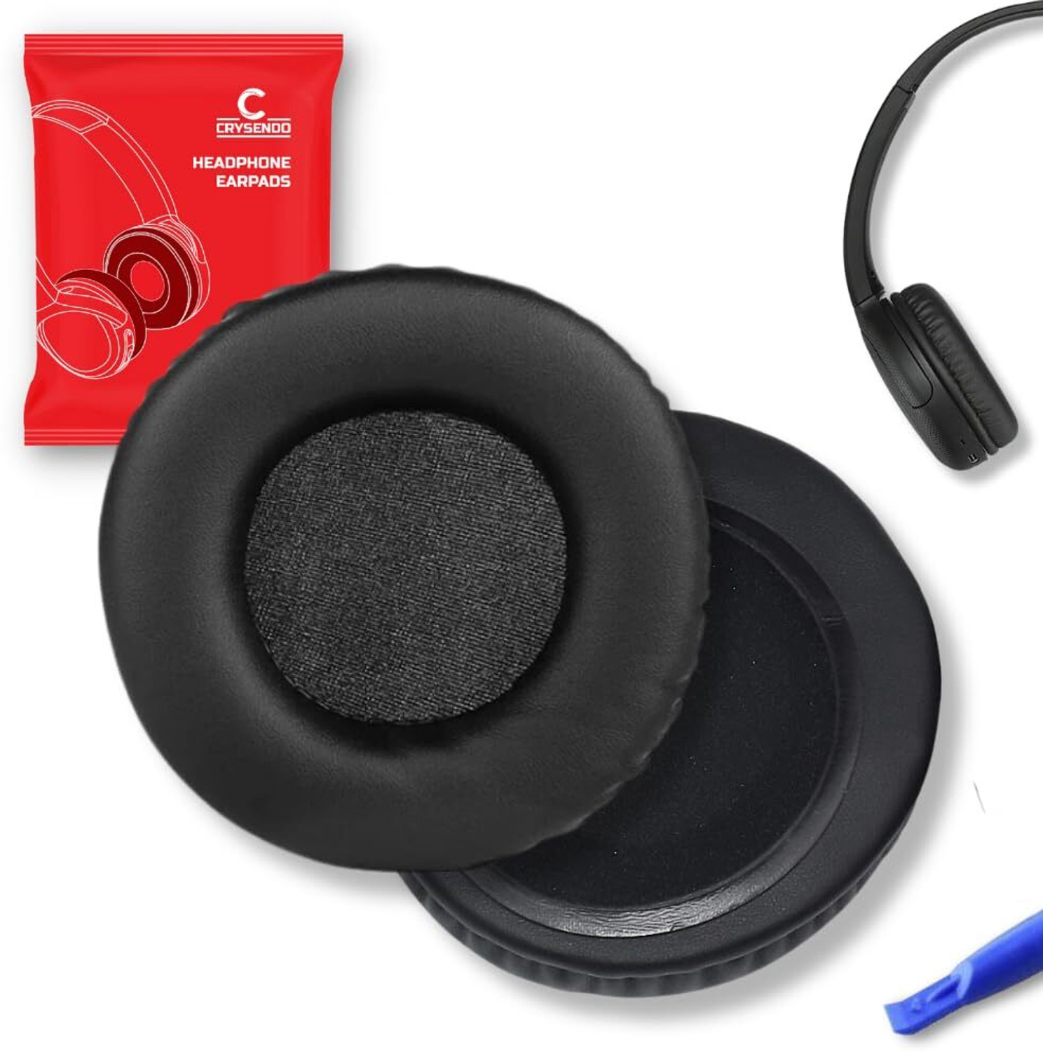 Image of Crysendo 80mm Headphone Cushion for Skullcandy Hesh 2 | Soft Ear Pads Cover Over The Ear Headphone Cushion (Pack of 1, Black)