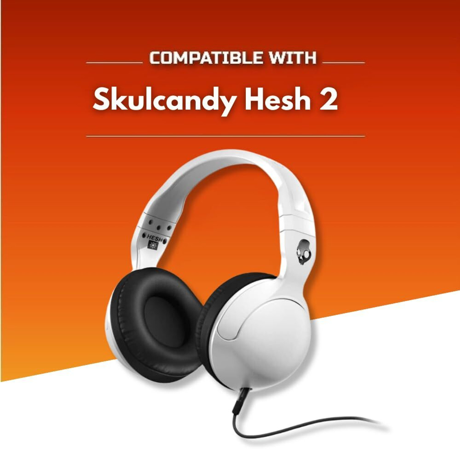 Image of Crysendo 80mm Headphone Cushion for Skullcandy Hesh 2 | Soft Ear Pads Cover Over The Ear Headphone Cushion (Pack of 1, Black)