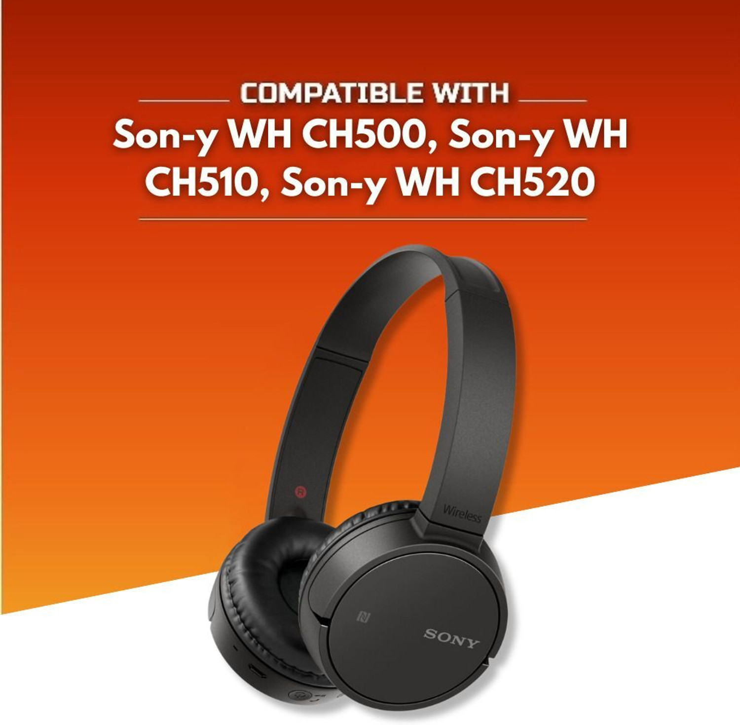 Image of Crysendo Headphone Cushion Compatible with Sony WH CH500 | Sony WH CH510 (1 pair) Over The Ear Headphone Cushion