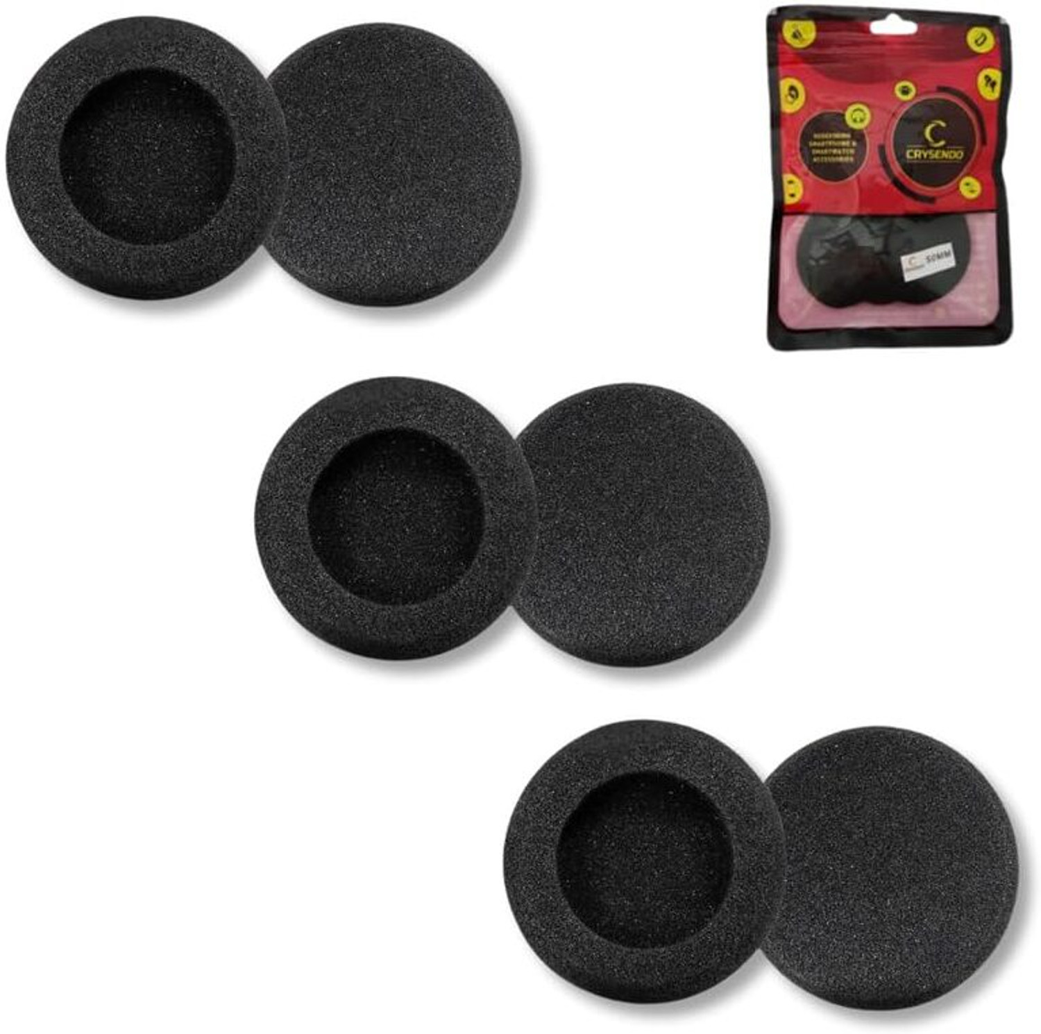 Image of Crysendo Headphone Cushion for Plant-ronics C320-M / 60mm | 10mm Extra Thick Replacement Over The Ear Headphone Cushion
